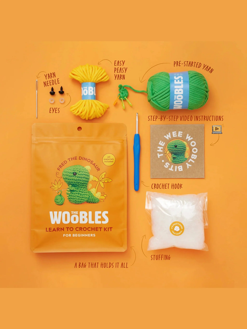 Fred the Dinosaur Crochet Kit